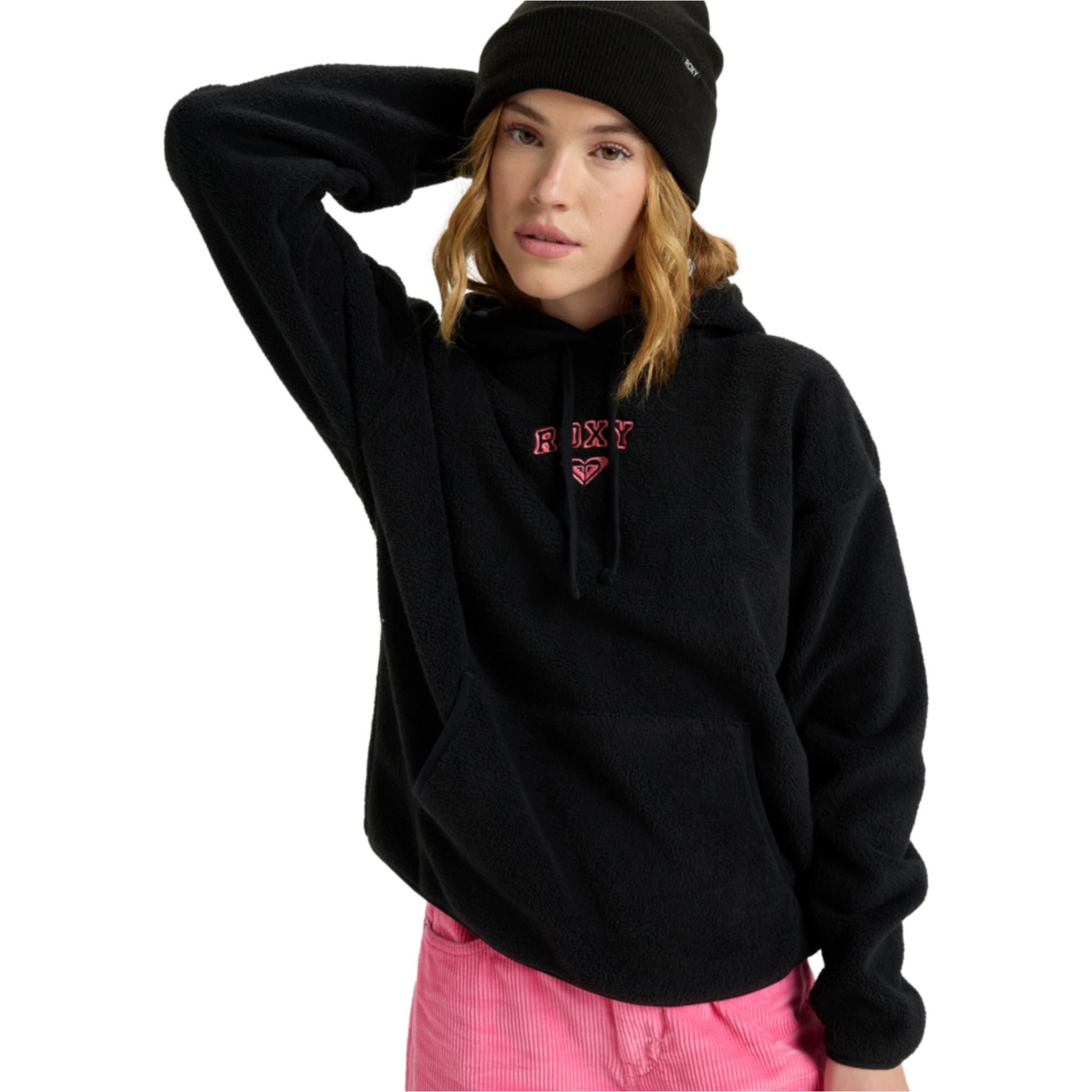 2025 Roxy Frauen Cool Calling Polar Fleece Hoodie ERJPF03221 - Anthracite